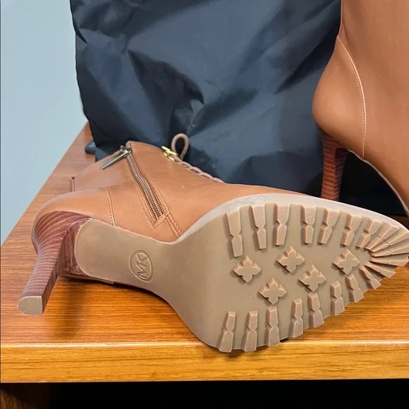 Michael Kors Tan Lace-Up Ankle Boots - Picture 4 of 6